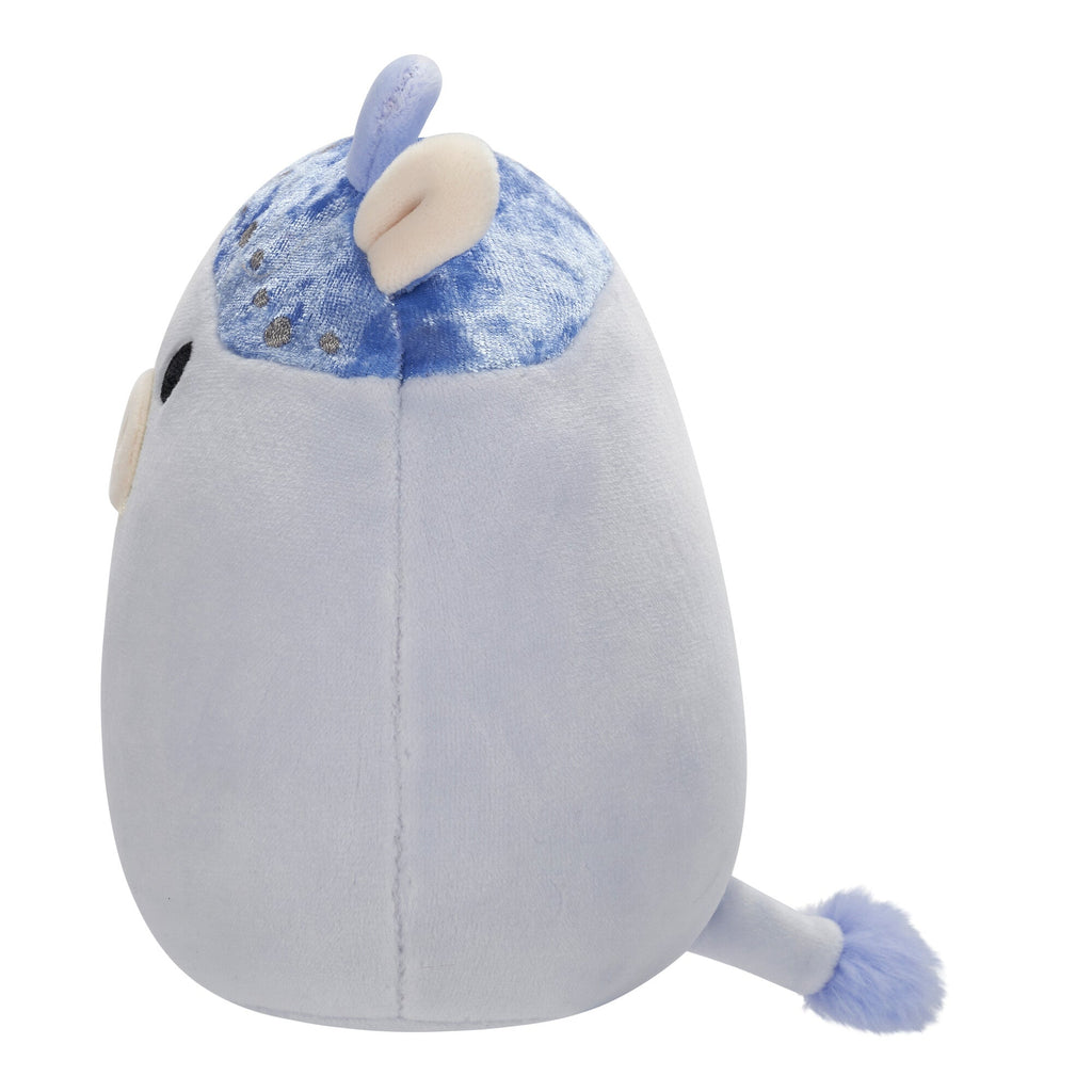 5-Inch Marzio Light Blue Velvet Cow