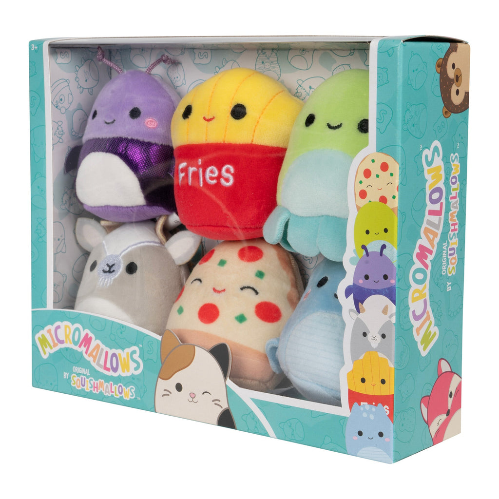 Micromallows 6-Pack – Axel Beetle, Lune Loch Ness Monster, Floyd French Fries, Orphie Octopus, Pep Pizza, Walker Goat