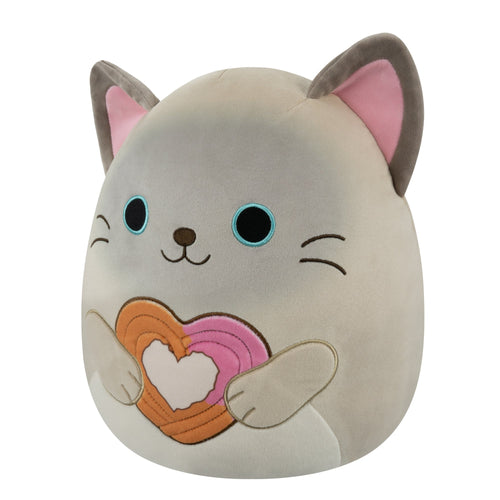 12-Inch Felton the Siamese Cat Holding Heart Churro