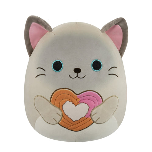 12-Inch Felton the Siamese Cat Holding Heart Churro