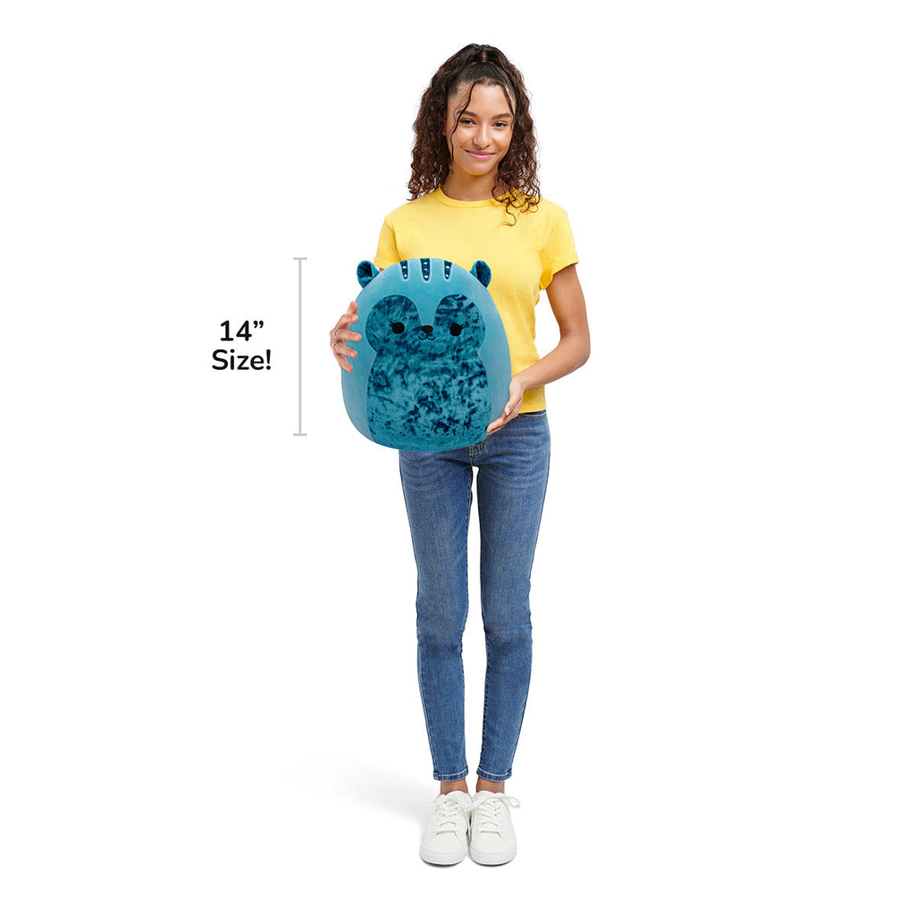 14-Inch Brunhilda the Blue Tonal Squirrel with Velvet Accents